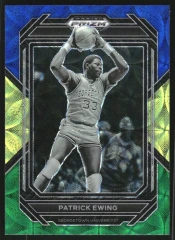 2023-24 Panini Prizm Draft Picks Prizm Choice Blue Yellow and Green #96 Patrick Ewing Hoyas
